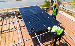 Taaka-SolarEnergy employee welding parts